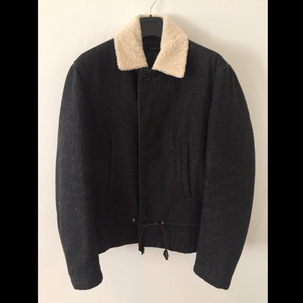 Wool Cashmere Blend Bomber With Contrast Collar